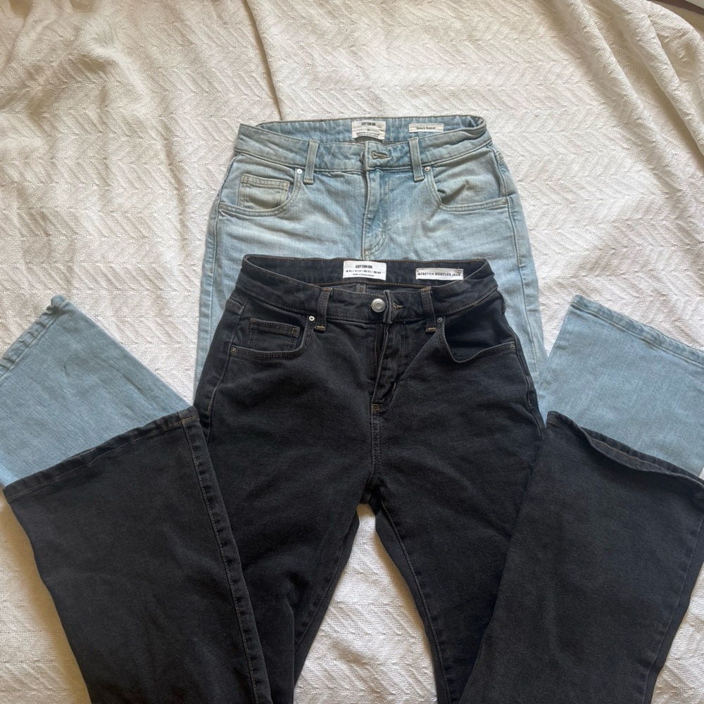 Cotton On Light Blue & Black Women’s Jeans Duo, Bundle of 2 Pairs of Jeans